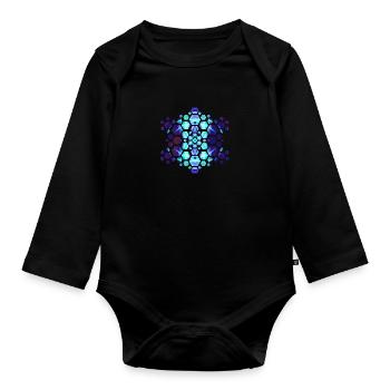 Trance Hexagon II - Baby Bio-Langarm-Body - Schwarz - Vorne
