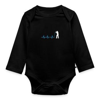 MC rappen herzschlag mikrofon geschenk heartbeat - Baby Bio-Langarm-Body - Schwarz - Vorne