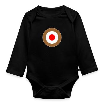 Hamburg Braun Weiss Rot Mod Target DigitalDirekt - Baby Bio-Langarm-Body - Schwarz - Vorne