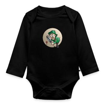detective private eye investigator1 - Organic Longsleeve Baby Bodysuit - black - Front