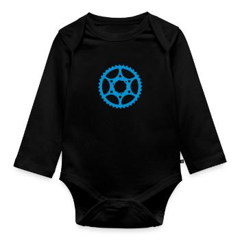 bike gear - Organic Longsleeve Baby Bodysuit - black - Front