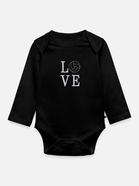 Handball ist mein Sport Handballer - Baby Bio-Langarm-Body - Schwarz