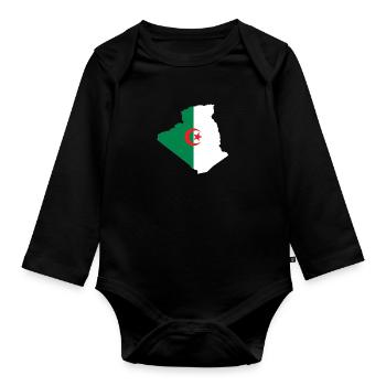 Algérie - Body Bébé bio manches longues - noir - Devant