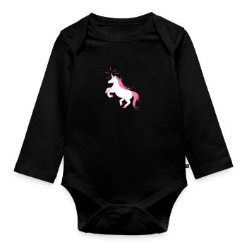 Amazing Unicorn - The Last Unicorn - Organic Longsleeve Baby Bodysuit - black - Front