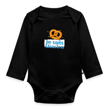 je suis alsacien strasbourg colmar mulhouse cadeau - Body Bébé bio manches longues - noir - Devant
