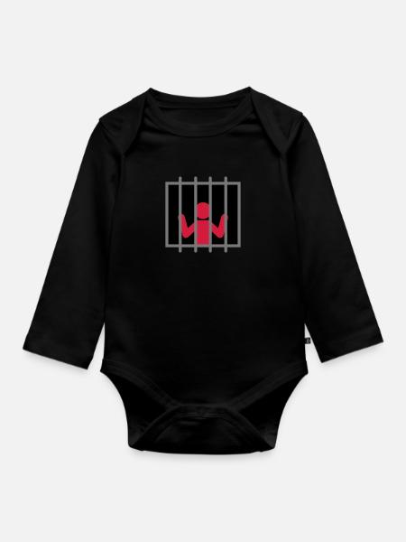 Captive Man - Organic Longsleeve Baby Bodysuit - black
