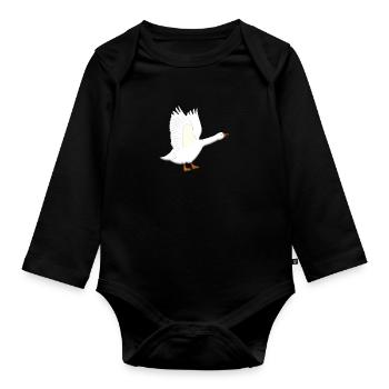 Goose is acidic - Organic Longsleeve Baby Bodysuit - black - Front