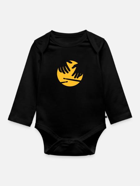 percussion - Baby Bio-Langarm-Body - Schwarz