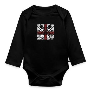 Dart Hundred and eighty 180 England Dart Arrows - Organic Longsleeve Baby Bodysuit - black - Front