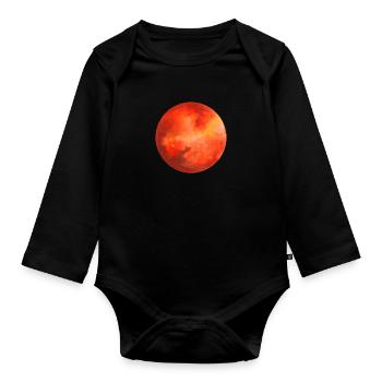 Mars - Organic Longsleeve Baby Bodysuit - black - Front