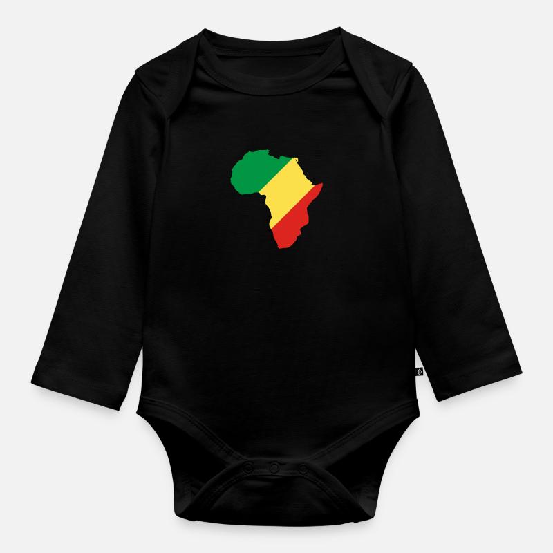 Congo Brazza - Body Bébé bio manches longues - noir