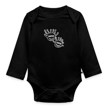 little monsters - Body Bébé bio manches longues - noir - Devant