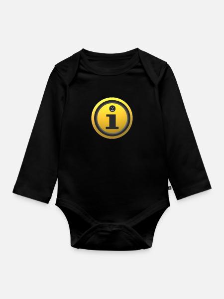 3D Information - Baby Bio-Langarm-Body - Schwarz