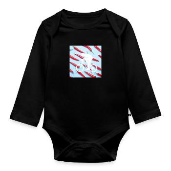 sharp circle - Organic Longsleeve Baby Bodysuit - black - Front