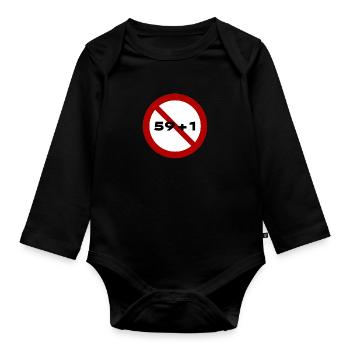 No 59+1 - Organic Longsleeve Baby Bodysuit - black - Front