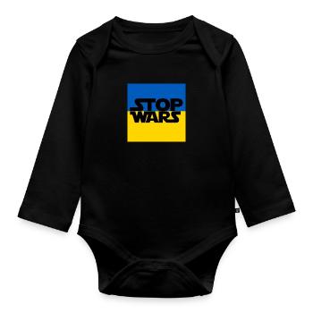 Ukraine - Baby Bio-Langarm-Body - Schwarz - Vorne