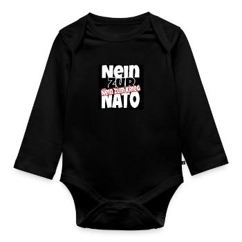Frieden - Baby Bio-Langarm-Body - Schwarz - Vorne