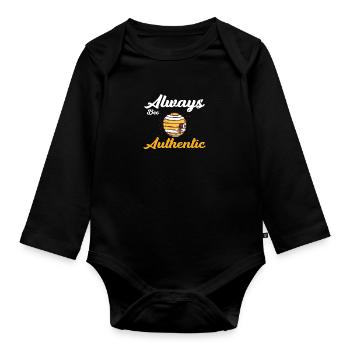 Always be Authentic - Baby Bio-Langarm-Body - Schwarz - Vorne