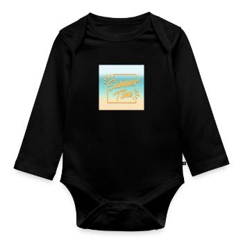 SUMMER TIME, the time of summer - Organic Longsleeve Baby Bodysuit - black - Front