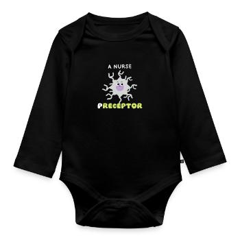 Funny Pun Receptor Nurse Preceptor Merci cadeaux - Body Bébé bio manches longues - noir - Devant