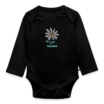 Life Is Good The Art Of Optimism Teacher - Organic Longsleeve Baby Bodysuit - black - Front