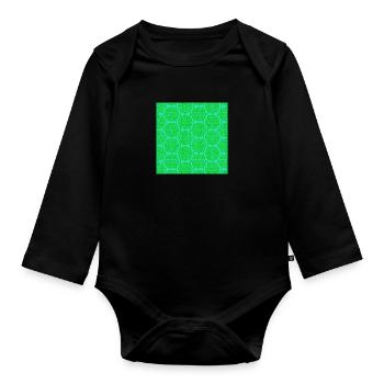 Chinese pattern - Organic Longsleeve Baby Bodysuit - black - Front