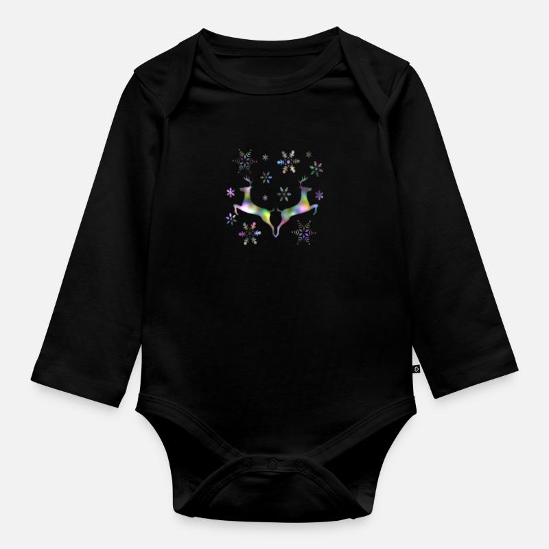 Noël des rennes - Body Bébé bio manches longues - noir