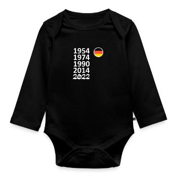 World Cup, 2022, Football, Germany - Organic Longsleeve Baby Bodysuit - black - Front