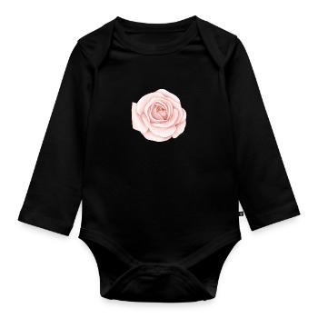 Rose - Body Bébé bio manches longues - noir - Devant