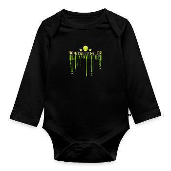 Citation extraterrestre de costume humain - Body Bébé bio manches longues - noir - Devant