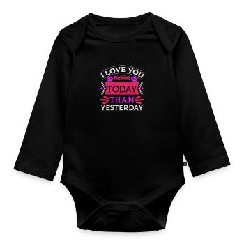 ICH LIEBE DICH HEUTE MEHR ALS GESTERN - Baby Bio-Langarm-Body - Schwarz - Vorne