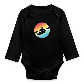 Kayak Water Sports - Organic Longsleeve Baby Bodysuit - black - Front