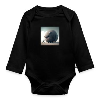 Seltsam nach oben geht runter - Baby Bio-Langarm-Body - Schwarz - Vorne