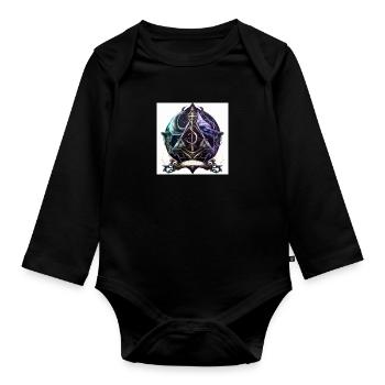Colored occult symbol - Organic Longsleeve Baby Bodysuit - black - Front