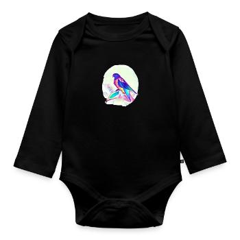 Budgie Bird Owner Bird Cockatiel - Organic Longsleeve Baby Bodysuit - black - Front