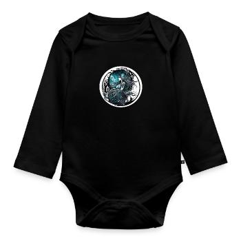 Female priestess - Organic Longsleeve Baby Bodysuit - black - Front