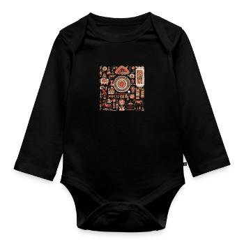 Folklore africain - Body Bébé bio manches longues - noir - Devant