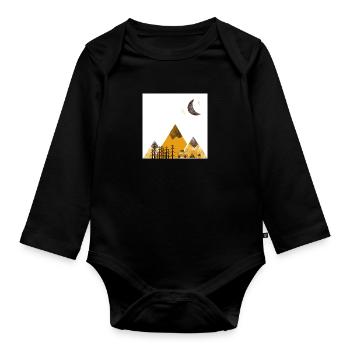 Natur und Ruhe - Baby Bio-Langarm-Body - Schwarz - Vorne