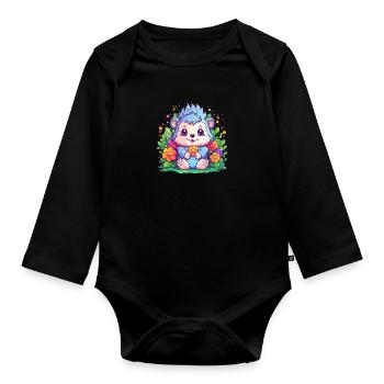 Pointes & douceur - Body Bébé bio manches longues - noir - Devant
