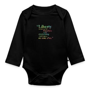 Freedom Human Rights - Organic Longsleeve Baby Bodysuit - black - Front