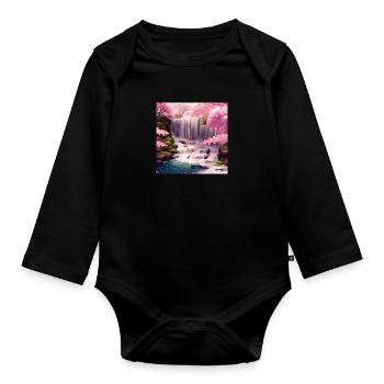 a great view - Organic Longsleeve Baby Bodysuit - black - Front