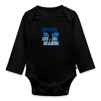 Bodybuilding-Geschenk Vintage - Baby Bio-Langarm-Body - Schwarz - Vorne