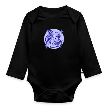 Angels and darkness. Anxious hope - Organic Longsleeve Baby Bodysuit - black - Front