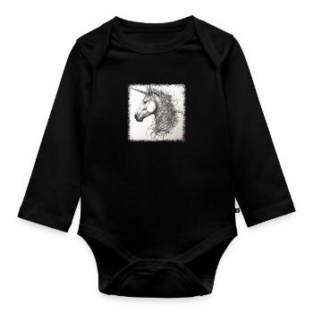 cool idée cadeau cadeau happy idée de cadeau - Body Bébé bio manches longues - noir - Devant