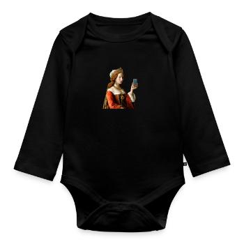 Le selfie de la reine - Body Bébé bio manches longues - noir - Devant