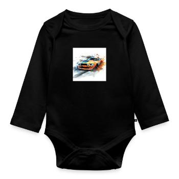 Besoin d’art de jeu de vitesse, orange - Body Bébé bio manches longues - noir - Devant