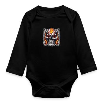 Crazy Horned skill - Organic Longsleeve Baby Bodysuit - black - Front