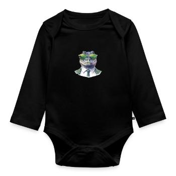 Alligator - Organic Longsleeve Baby Bodysuit - black - Front