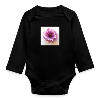 Flower Rosa - Baby Bio-Langarm-Body - Schwarz - Vorne