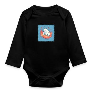 cinema movie birthday present idea - Organic Longsleeve Baby Bodysuit - black - Front